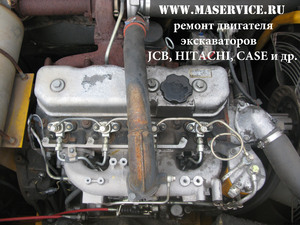 Ремонт двигателя экскаватора JCB JS-145W (JCB JS145W), двигатель Исузу (Isuzu A4G1T-S2) Джисиби