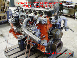 Ремонт двигателя экскаватора JCB JS-460 (JCB JS460LC), двигатель Исузу (Isuzu AA-6SD1TC) Джисиби JS-460-LC